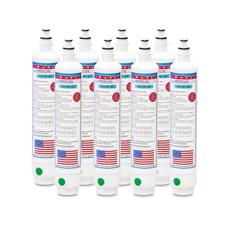 American Filter Co GE RPWF Comparable Refrigerator Water Filters (made by Model number AFC-RF-G3), 8PK RPWF-AFC-RF-G3-8-70347